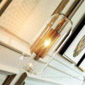Lámpara de cilindro de lámpara de vidrio de metal moderno lámpara colgante